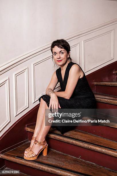 Writer Veronique Ovalde is photographed for Paris Match on August 30, 2016 in Paris, France.