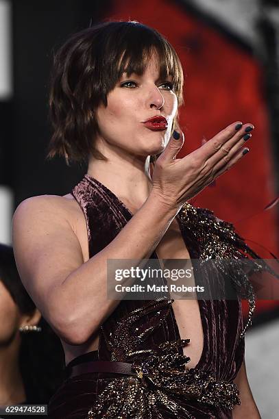 Milla Jovovich attends the world premiere of 'Resident Evil: The Final Chapter' at the Roppongi Hills on December 13, 2016 in Tokyo, Japan.