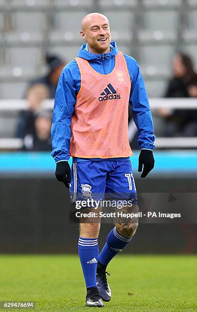 Birmingham City's David Cotterill warming up prior to the match