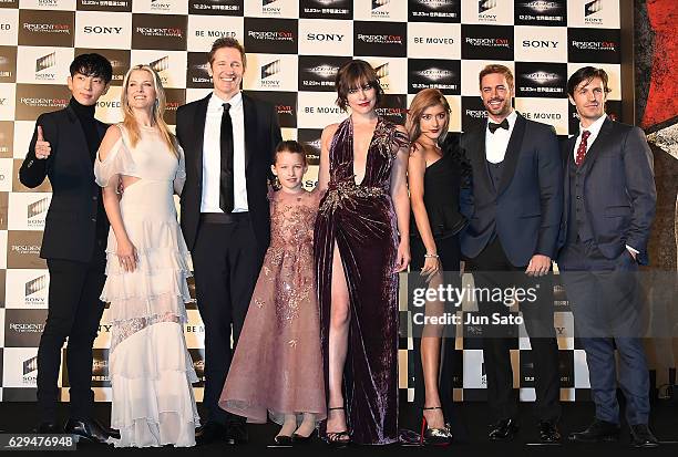 Joon-Gi Lee, Ali Larter, Paul W.S. Anderson, Ever Anderson, Milla Jovovich, Rola, William Levy and Eoin Macken attend the world premiere of 'Resident...