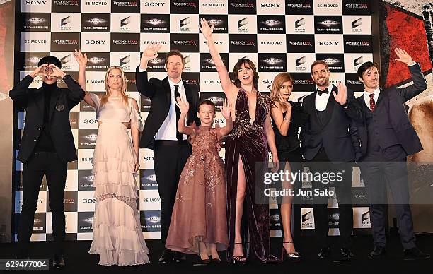 Joon-Gi Lee, Ali Larter, Paul W.S. Anderson, Ever Anderson, Milla Jovovich, Rola, William Levy and Eoin Macken attend the world premiere of 'Resident...