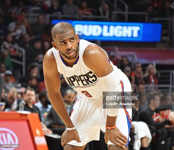 Chris Paul of LA Clippers is seen during NBA between Los Angeles Clippers and Portland Trail Blazers at Staples Center in Los Angeles, USA on...