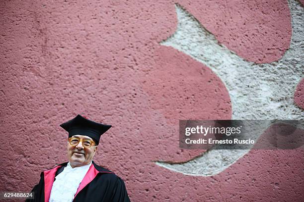 Scenographer Dante Ferretti recives the Laurea Ad Honorem at Facolta Di Architettura on December 13, 2016 in Rome, Italy.