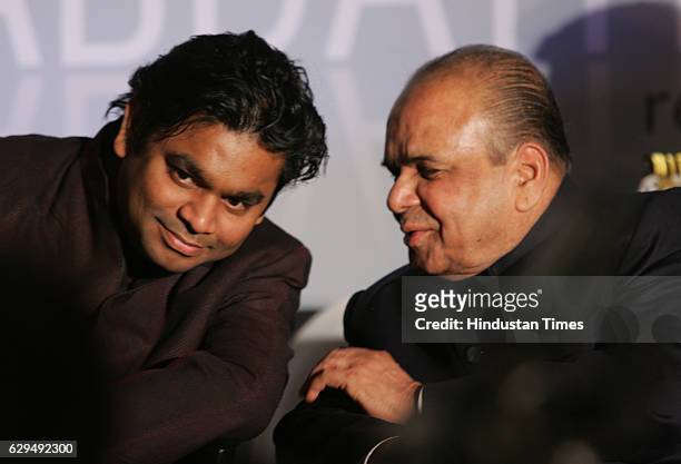 Bollywood Music Director AR Rahman and Governor K. Sankaranarayanan at the release of Pookuttys autobiography in Malayalam Shabdatharapadham, at a...