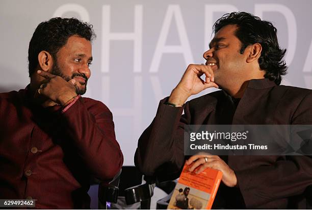 Film sound designer Resul Pookutty and AR Rahman at the release of Pookuttys autobiography in Malayalam Shabdatharapadham, at a suburban hotel on...
