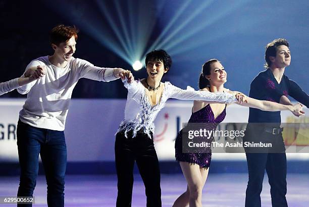 Yuzuru Hanyu of Japan smiles in the Gala Exhibition during day four of the ISU Junior & Senior Grand Prix of Figure Skating Final at Palais...