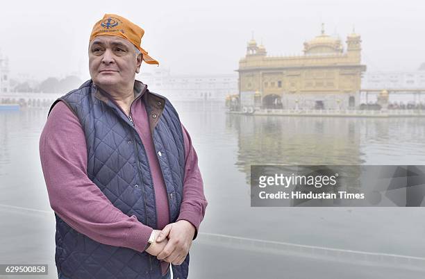Bollywood actor Rishi Kapoor at Golden Temple, on December 13, 2016 in Amritsar, India.