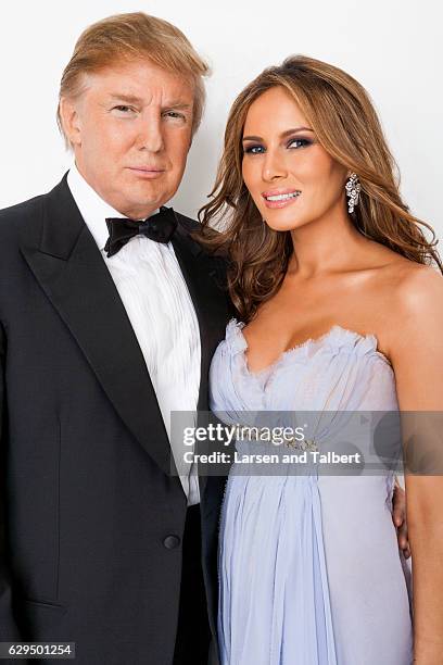 American politician, businessman, and President-elect of the United States Donald Trump and wife Melania Trump are photographed for People Magazine...