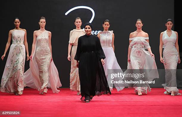 Fashion designer Zareena with models walk the red carpet at the Zareena show during D3 Presents: DIFF Fashion Forward on day seven of the 13th annual...