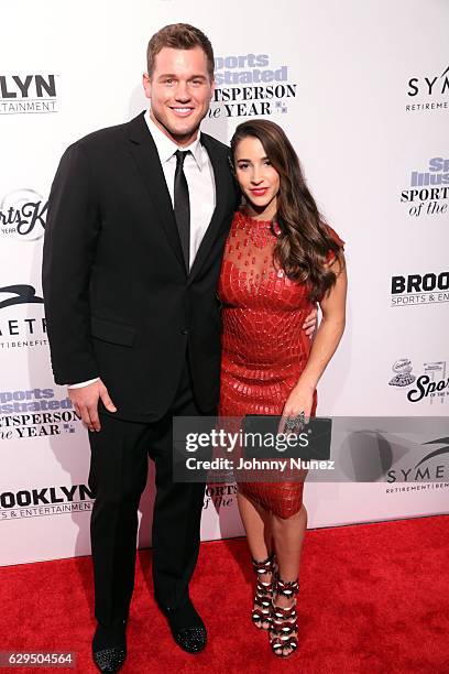 Player Colton Underwood and Olympic gymnast Aly Raisman attend the 2016 Sports Illustrated Sportsperson of the Year event at Barclays Center of...