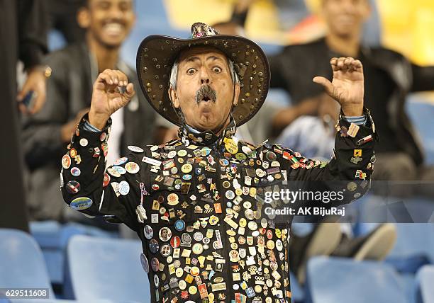 Fan poses during the Qatar Airways Cup match between FC Barcelona and Al-Ahli Saudi FC on December 13, 2016 in Doha, Qatar.