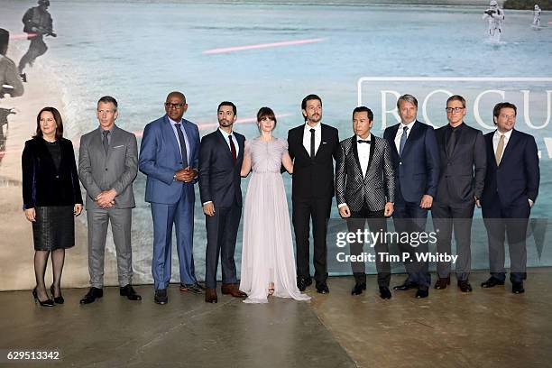 Producer Kathleen Kennedy, actors Ben Mendelsohn, Forest Whitaker, Riz Ahmed, Felicity Jones, Diego Luna, Donnie Yen, Mads Mikkelsen, Alan Tudyk and...