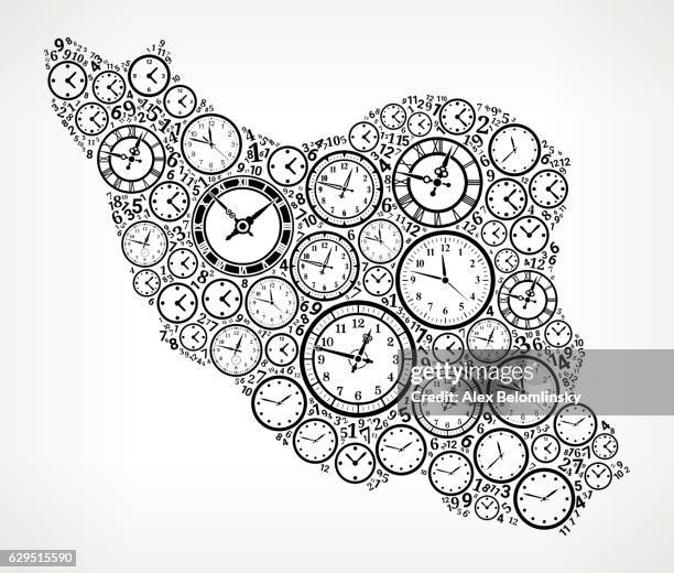 ilustrações de stock, clip art, desenhos animados e ícones de iran on time and clock vector icon pattern - 10 seconds or greater