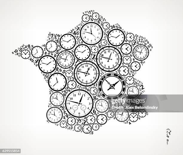 ilustrações de stock, clip art, desenhos animados e ícones de france on time and clock vector icon pattern - 10 seconds or greater