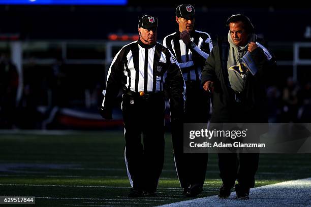 Head coach Jeff Fisher of the Los Angeles Rams looks on during the game against the New England Patriots at Gillette Stadium on December 4, 2016 in...