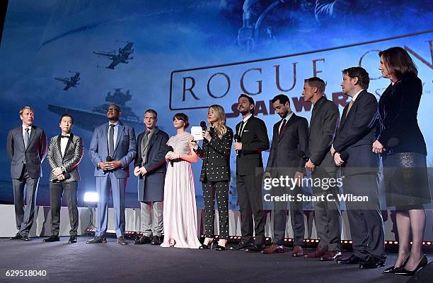 Mads Mikkelsen, Donnie Yen, Forest Whitaker, Ben Mendelsohn, Felicity Jones, Edith Bowman, Diego Luna, Riz Ahmed, Alan Tudyk, Gareth Edwards and...