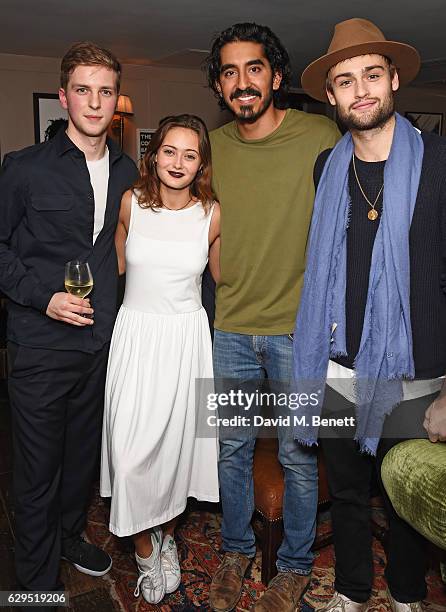 Abraham Lewis, Ella Purnell, Dev Patel and Douglas Booth attend a Curtis Brown screening of "Lion" hosted by actor Dev Patel at Soho House on...