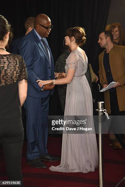 Forest Whitaker and Felicity Jones attend the exclusive fan screening of "Rogue One: A Star Wars Story" at BFI IMAX on December 13, 2016 in London,...