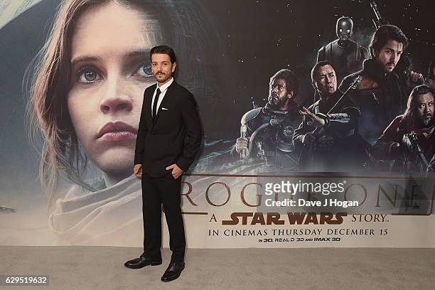 Diego Luna attends the exclusive fan screening of "Rogue One: A Star Wars Story" at BFI IMAX on December 13, 2016 in London, England.