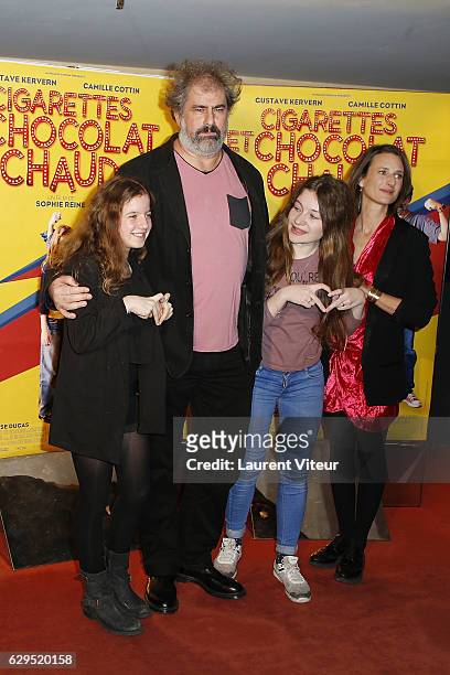 Actress Fanie Zanini, Actor Gustave Kervern, Actress Heloise Dugas and Actress Camille Cottin attend "Cigarettes & Chocolat Chaud" Paris Premiere at...