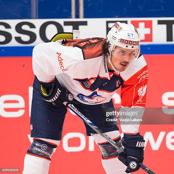 Roman Wick of ZSC Lions Zurich during the Champions Hockey League Quarter Final match between Vaxjo Lakers and ZSC Lions Zurich at Vida Arena on...