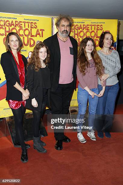 Actress Camille Cottin, Actress Fanie Zanini, Actor Gustave Kervern, Actress Heloise Dugas and Director Sophie Reine attend "Cigarettes & Chocolat...