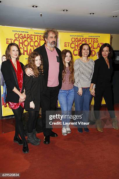 Actress Camille Cottin, Actress Fanie Zanini, Actor Gustave Kervern, Actress Heloise Dugas and Director Sophie Reine attend "Cigarettes & Chocolat...