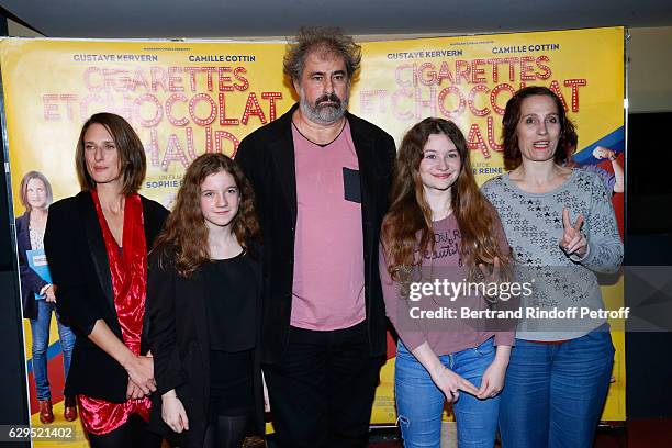 Actors of the movie Camille Cottin, Fanie Zanini, Gustave Kervern, Heloise Dugas and Direcor of the movie Sophie Reine attend the "Cigarettes &...