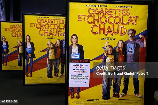 Illustration view of the Poster during the "Cigarettes & Chocolat Chaud" Paris Premiere at UGC Cine Cite des Halles on December 13, 2016 in Paris,...