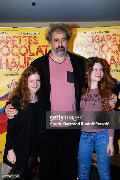 Actors of the movie Fanie Zanini, Gustave Kervern and Heloise Dugas attend the "Cigarettes & Chocolat Chaud" Paris Premiere at UGC Cine Cite des...