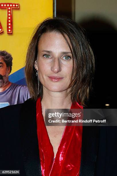 Actress of the movie Camille Cottin attends the "Cigarettes & Chocolat Chaud" Paris Premiere at UGC Cine Cite des Halles on December 13, 2016 in...