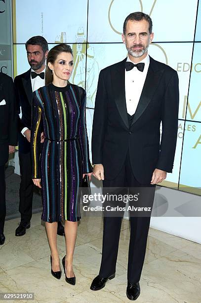 King Felipe VI of Spain and Queen Letizia of Spain attend a dinner in honour of 'Mariano de Cavia', 'Mingote' and 'Luca de Tena' awards winners at...