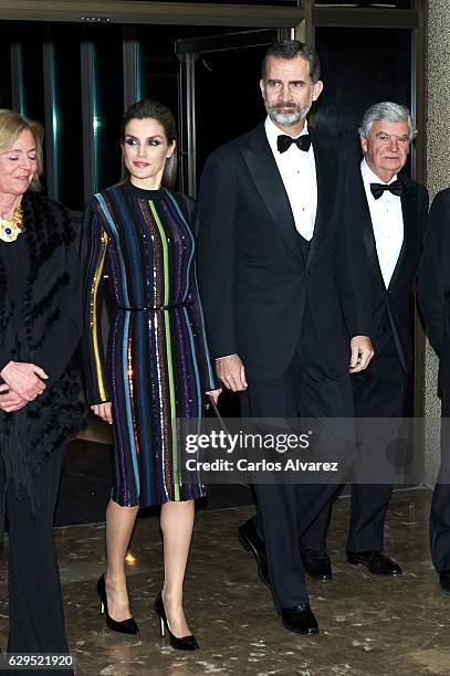 King Felipe VI of Spain and Queen Letizia of Spain attend a dinner in honour of 'Mariano de Cavia', 'Mingote' and 'Luca de Tena' awards winners at...