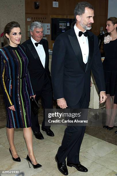 King Felipe VI of Spain and Queen Letizia of Spain attend a dinner in honour of 'Mariano de Cavia', 'Mingote' and 'Luca de Tena' awards winners at...