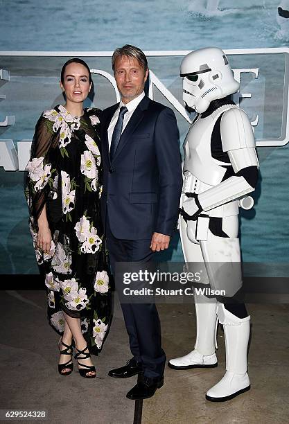 Valene Kane and Mads Mikkelsen at the launch event and reception for Lucasfilm's highly anticipated, first-ever, standalone Star Wars adventure...