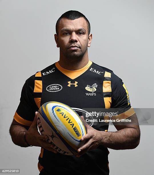 Kurtley Beale of Wasps poses for a portrait at Broadstreet Rugby Club on December 13, 2016 in Coventry, England.