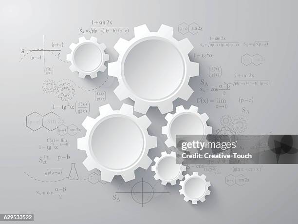 three dimensional gears - cog stock illustrations