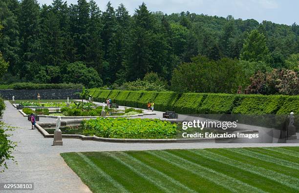 Asheville North Carolina gardens of historic Biltmore Estate home of Vanderbilt in 1895 largest private home in the USA.