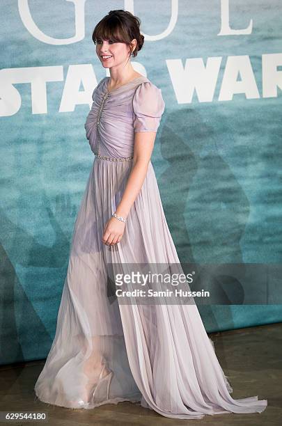 Felicity Jones attends the launch event for "Rogue One: A Star Wars Story" at Tate Modern on December 13, 2016 in London, England.