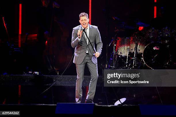 Michael Buble performs during a concert on November 26 at the Prudential Center in Newark, NJ.