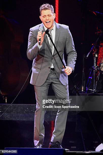 Michael Buble performs during a concert on November 26 at the Prudential Center in Newark, NJ.