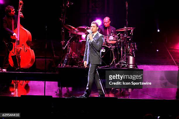 Michael Buble performs during a concert on November 26 at the Prudential Center in Newark, NJ.