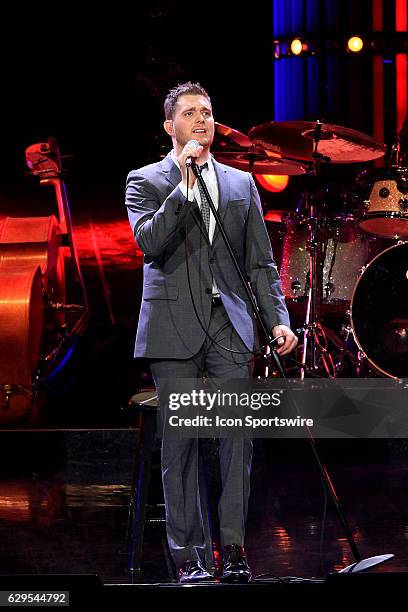 Michael Buble performs during a concert on November 26 at the Prudential Center in Newark, NJ.