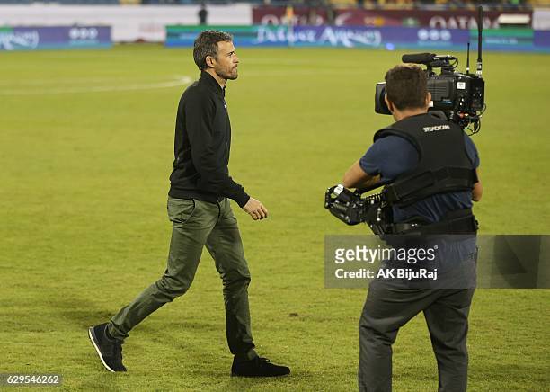Head coch of Barcelona Luis Enrique Martinez during the Qatar Airways Cup match between FC Barcelona and Al-Ahli Saudi FC on December 13, 2016 in...