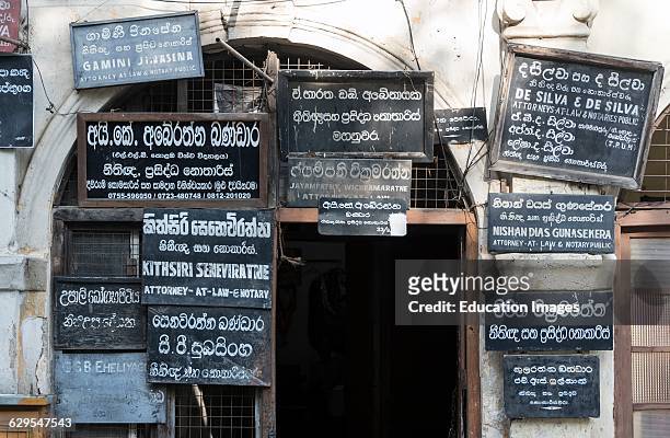 Sign Boards of Lawyer Offices in Kandy, Sri Lanka.
