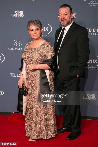 Adriana Barraza poses for pictures during the red carpet of the Fenix Awards 2016 at Teatro de la Ciudad on December 07, 2016 in Mexico City, Mexico.