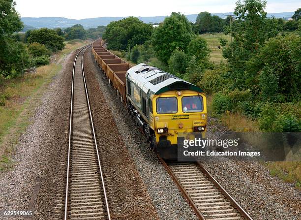 Freight train, Somerset, UK.