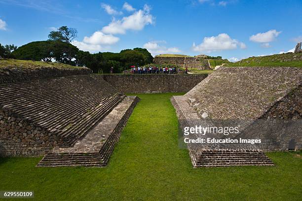 The Zapotec Ball Court At Monte Alban Which Dates Back To 500 Bc, Oaxaca, Mexico.
