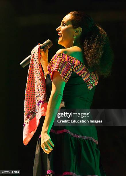 Susana Harp Sings During The Guelaguetza Festival In July, Oaxaca, Mexico.