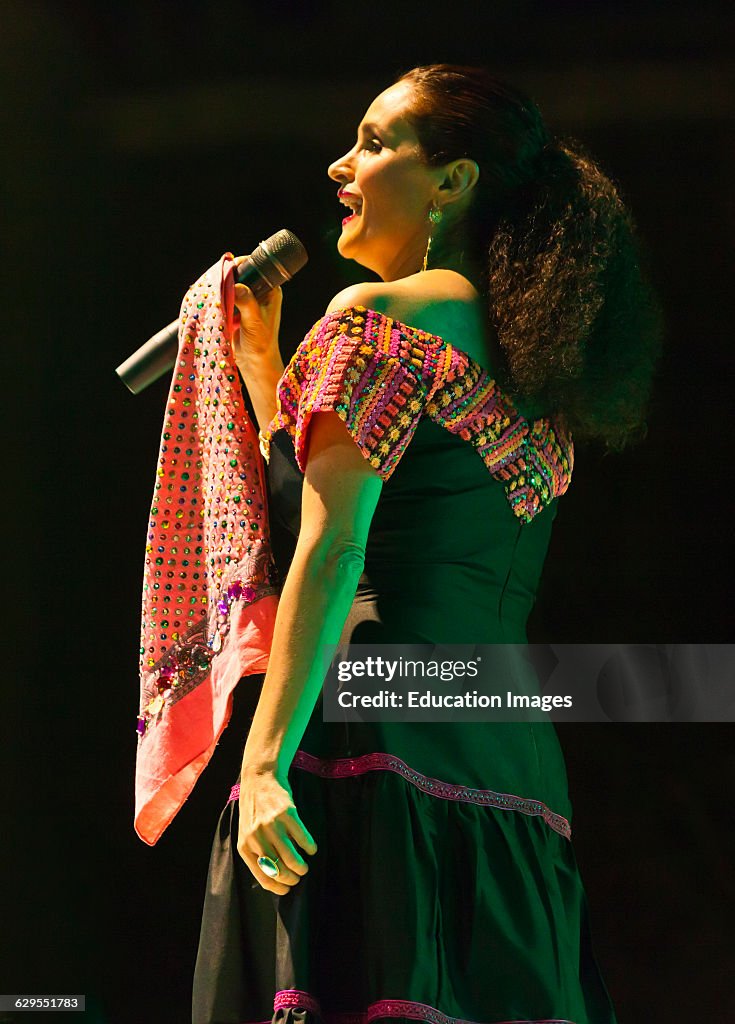 Susana Harp Sings During the Guelaguetza Festival, Mexico
